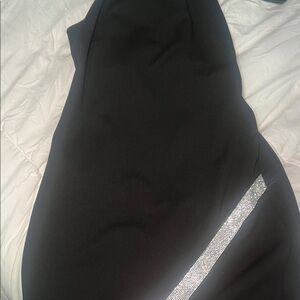 BCX Black Mini Dress with Silver Accent